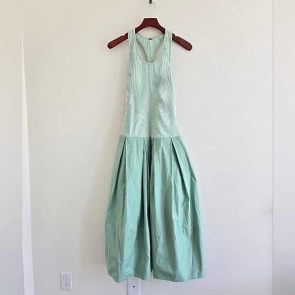 Free People Drops Of Venus Drop Waist Midi Dress Lime Green size Medium - Picture 3 of 16